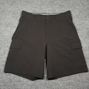 Orvis Tech Shorts Men's Size 34 Black Hiking Outdoors Cargo Pocket 9" Inseam